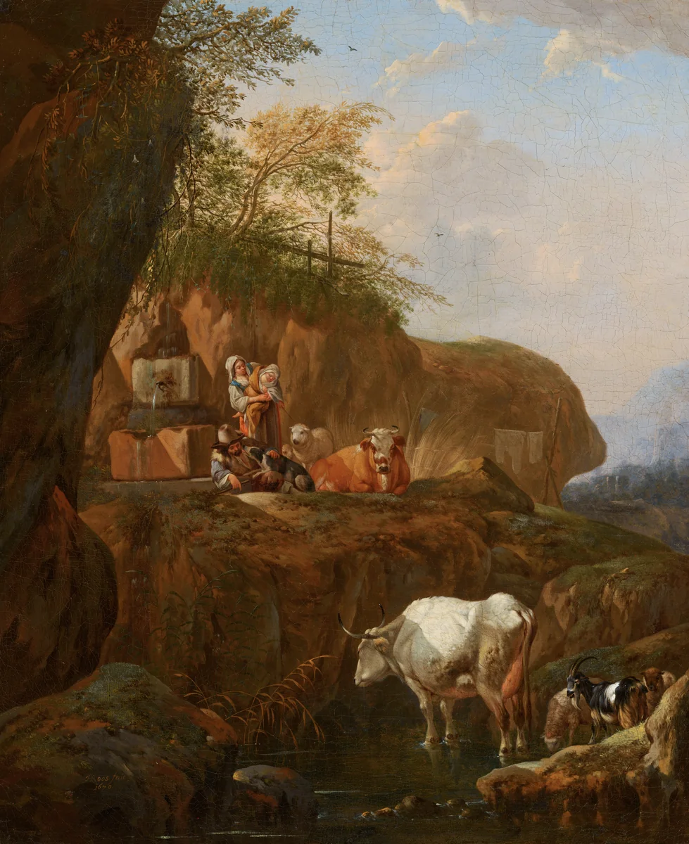Italian Landscape by Johann Heinrich Roos, painting, 1670