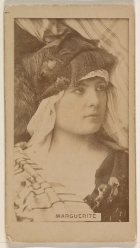 Miss Marguerite, from the Actresses series (N245) issued by Kinney Brothers to promote Sweet Caporal Cigarettes by Kinney Brothers Tobacco Company, photograph, 1890
