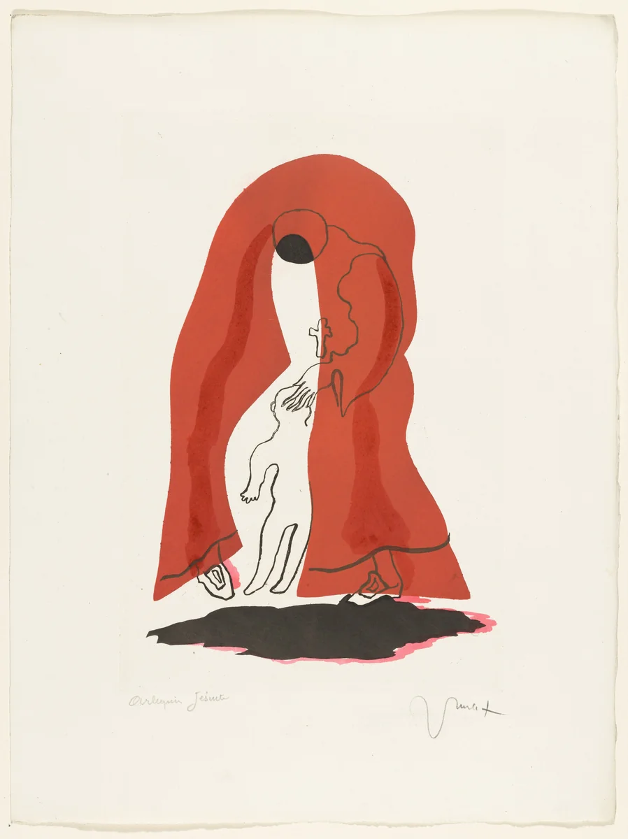 Jesuit Harlequin , plate (folio 9) from the illustrated book Toupies by Jean Lurçat, illustrated book, 1925