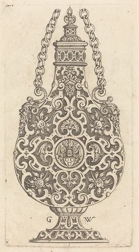 Flask by Georg Wechter, print, 1526-1586