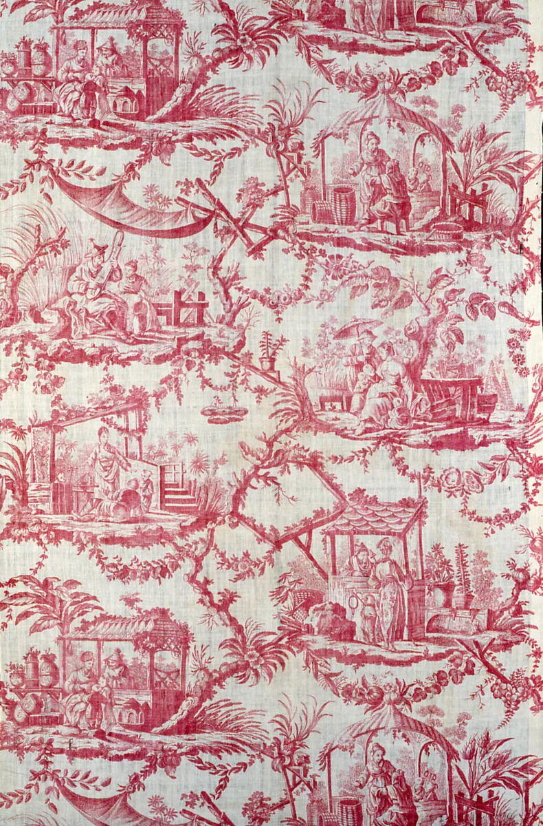 Chinoiseries (Furnishing Fabric) by Jean Baptiste Pillement, textile, 1780-1785