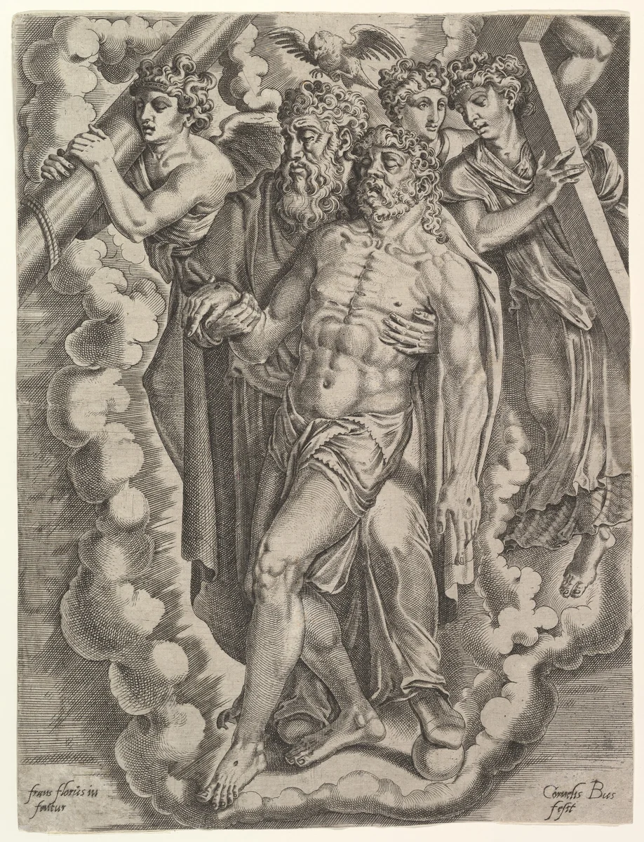 The Trinity by Cornelis Bos, print, 1550-1560