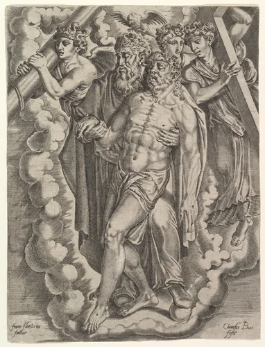 The Trinity by Cornelis Bos, print, 1550-1560
