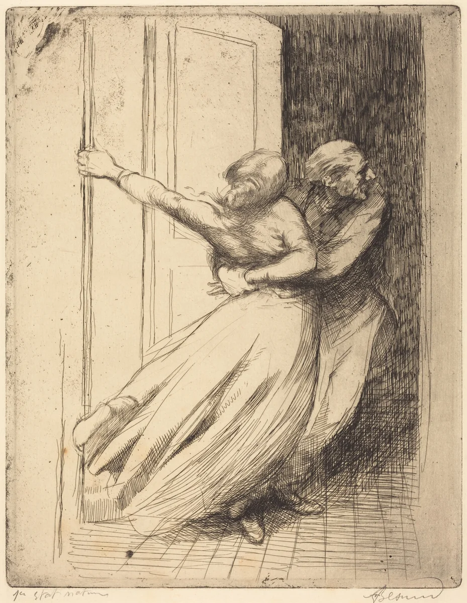 The Rape (Le Viol) by Albert Besnard, print, 1886
