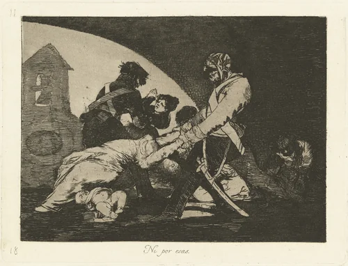Ni por esas (Neither Do These) by Francisco Goya, print, 1863
