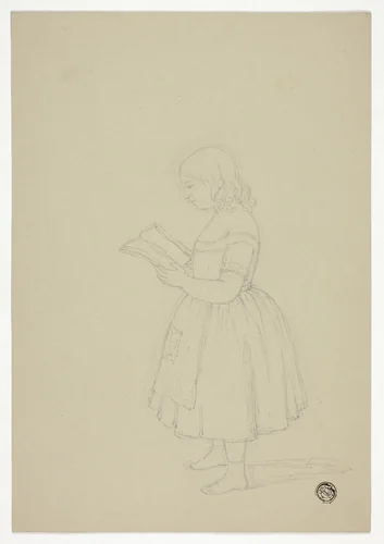 Young Girl Reading by Elizabeth Murray, drawing, 1835-1882