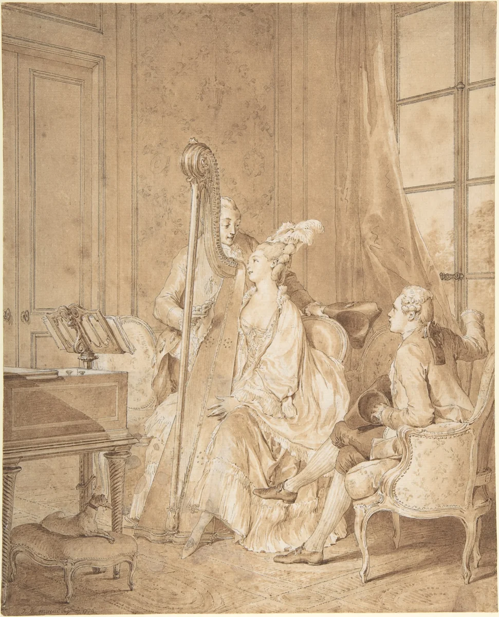 Perfect Harmony by Jean Michel Moreau le Jeune, drawing, 1776