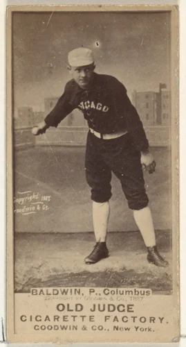 Marcus Elmore "Fido" Baldwin, Pitcher, Cleveland, from the Old Judge series (N172) for Old Judge Cigarettes by Goodwin & Company, photograph, 1887