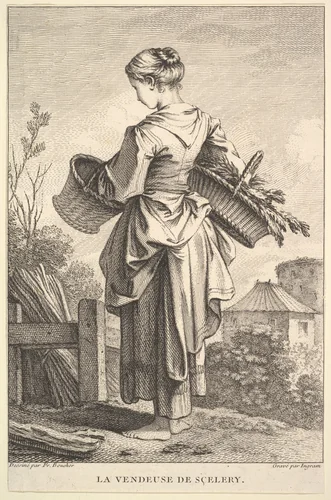 The Seller of Celery by John Ingram, print, 1741-1763