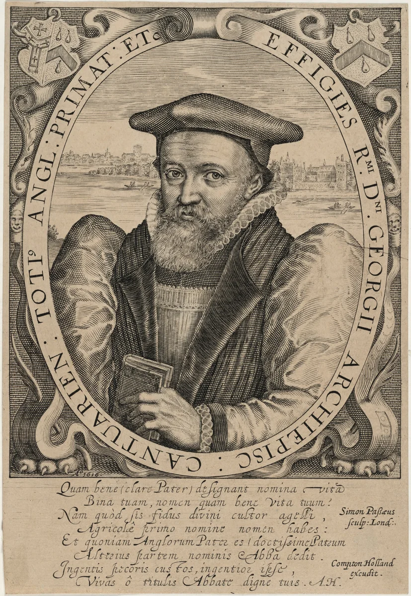 Abbot George, Archbishop of Canterbury by Simon van de Passe, print, 1595-1647