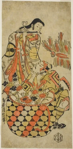 The Actors Ichikawa Danjuro II and Ichikawa Monnosuke I by Torii Kiyonobu I (鳥居 清信), print, 1715-1725