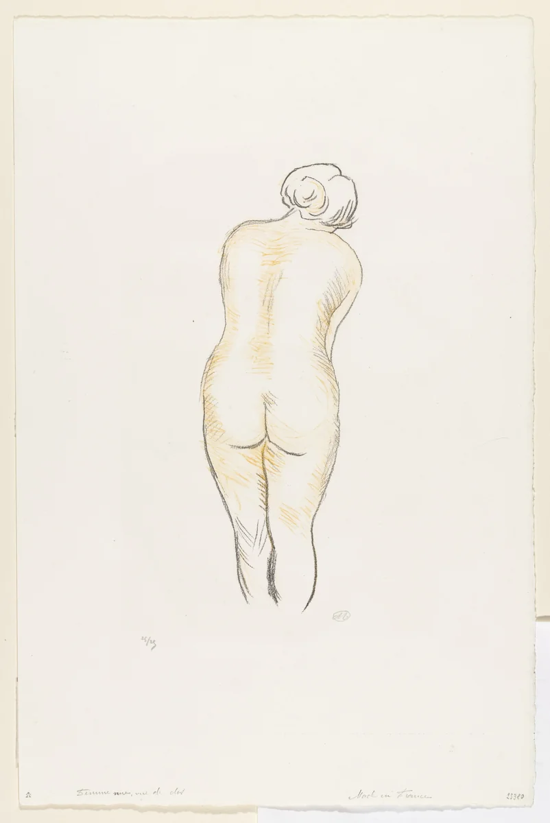 Back of a Nude Woman (Femme nue de dos) by Aristide Maillol, print, 1924