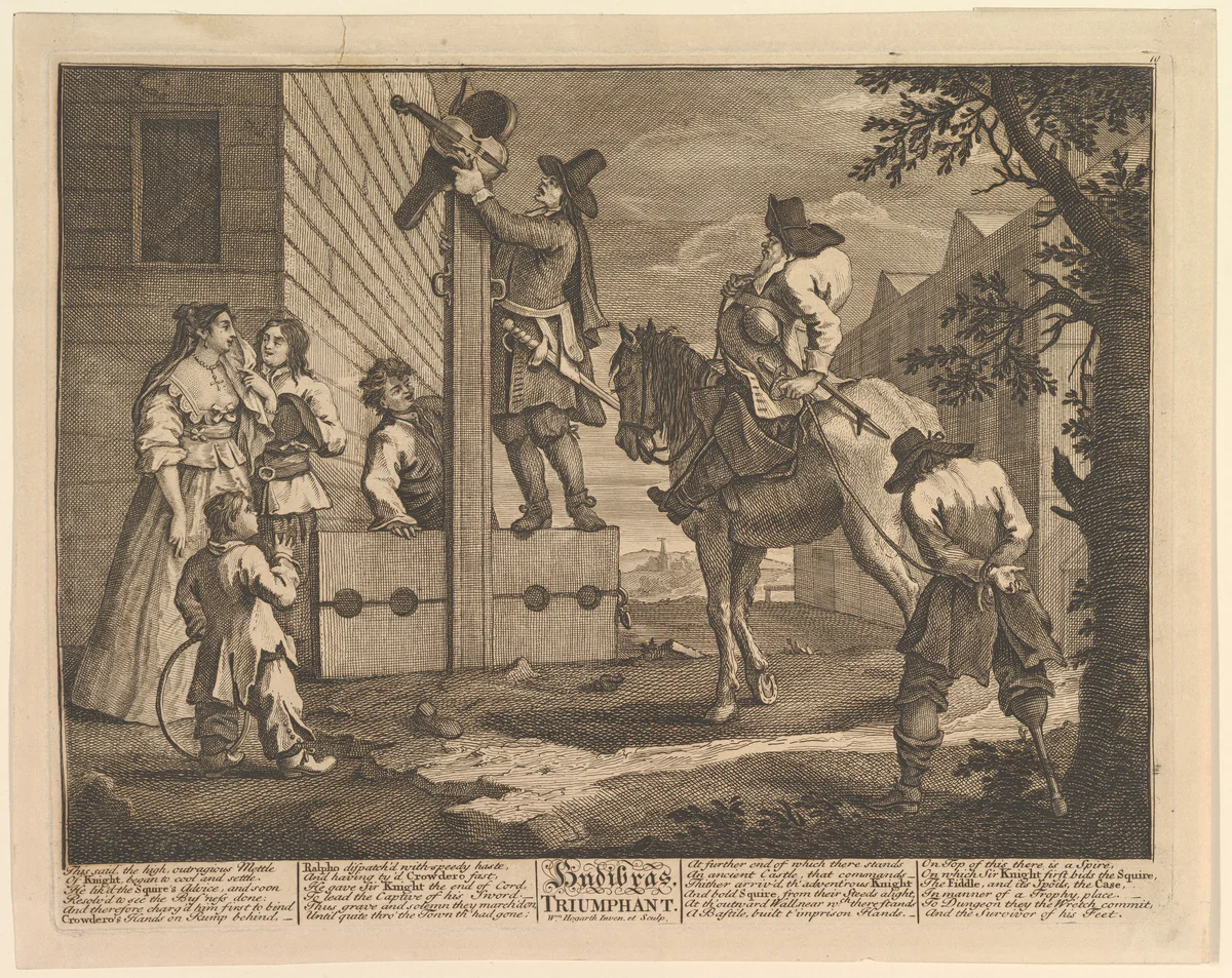 Hudibras Triumphant (Twelve Large Illustrations for Samuel Butler's Hudibras, Plate 4) by William Hogarth, print, 1725-1768