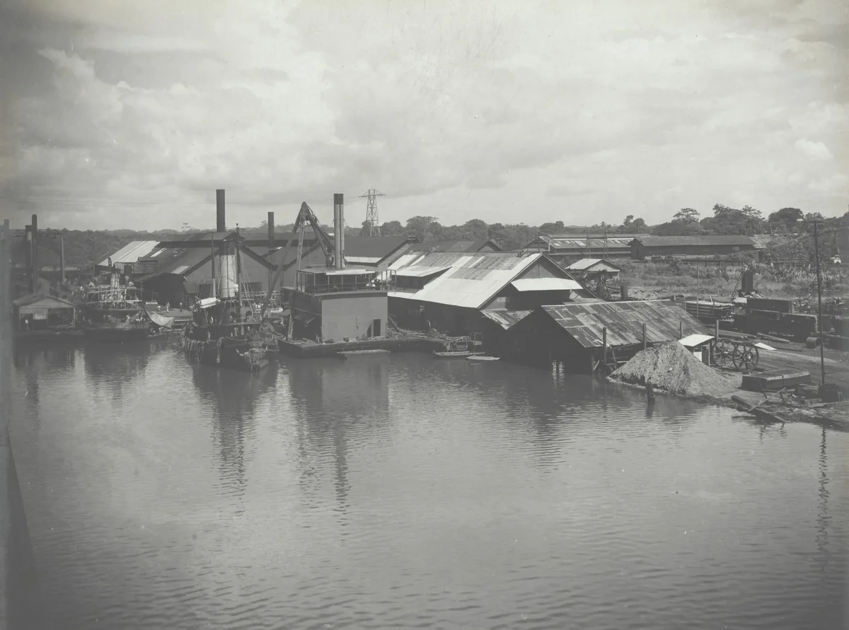 Atlantic Terminals. Shop buildings near Dry Dock. Cristobal, C.Z by Unidentified Photographer, photograph, 1915