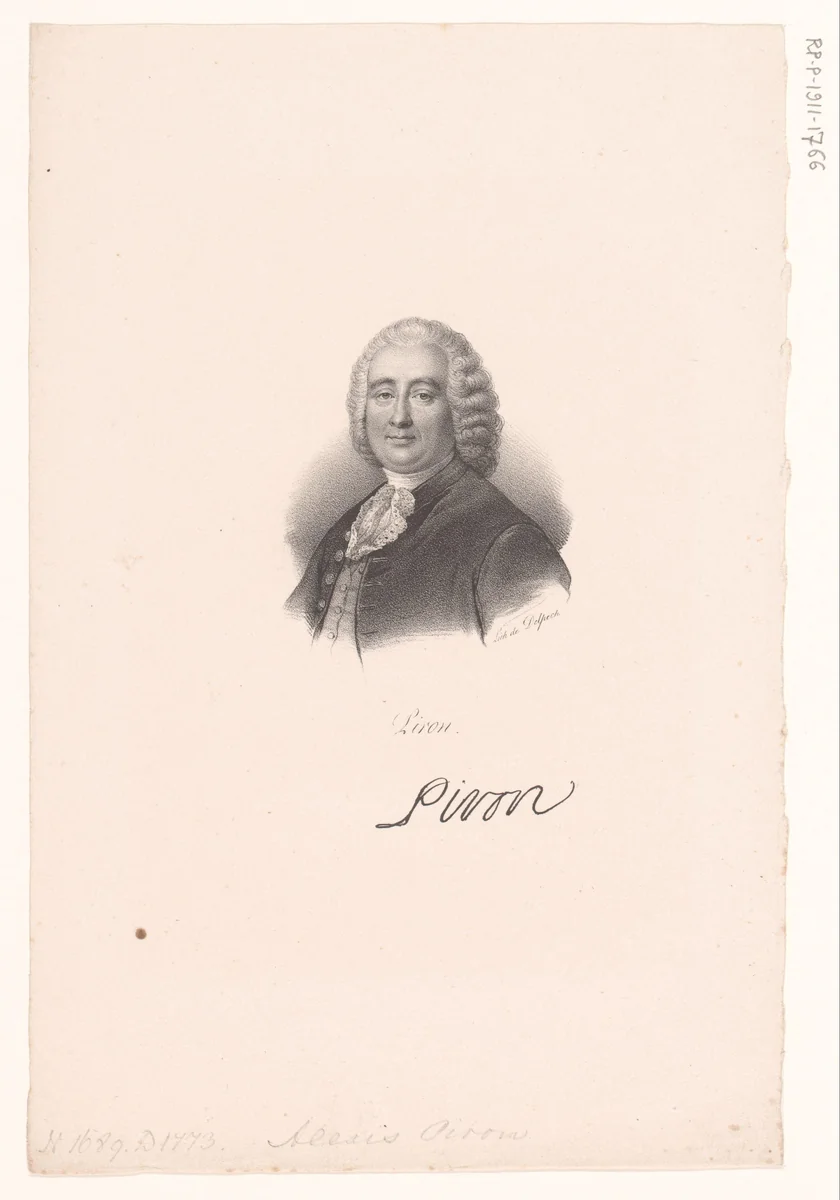 Portret van Alexis Piron by anonymous, print, 1818-1842