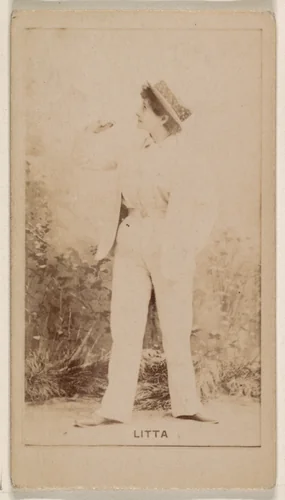 Litta, from the Actresses series (N245) issued by Kinney Brothers to promote Sweet Caporal Cigarettes by Kinney Brothers Tobacco Company, photograph, 1890