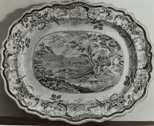 Plate - "Newburgh on the Hudson" by Helmut Hiatt, index of american design, 1936