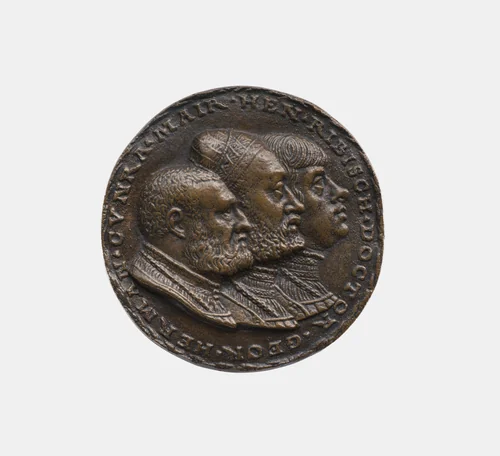 Heinrich Ribisch (1485–1544), Georg Hermann (1491–1552), and Konrad Maier (1493–1565) by Matthes Gebel, metalwork, 1531