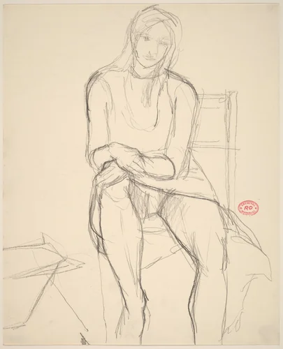 Untitled [seated woman in a dress] by Richard Diebenkorn, drawing, 1955-1967