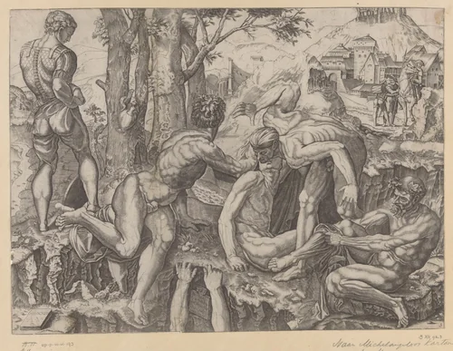 Slag bij Cascina by Unknown, print, 1524