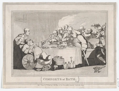 Comforts of Bath, Plate 11 by Thomas Rowlandson, print, 1798