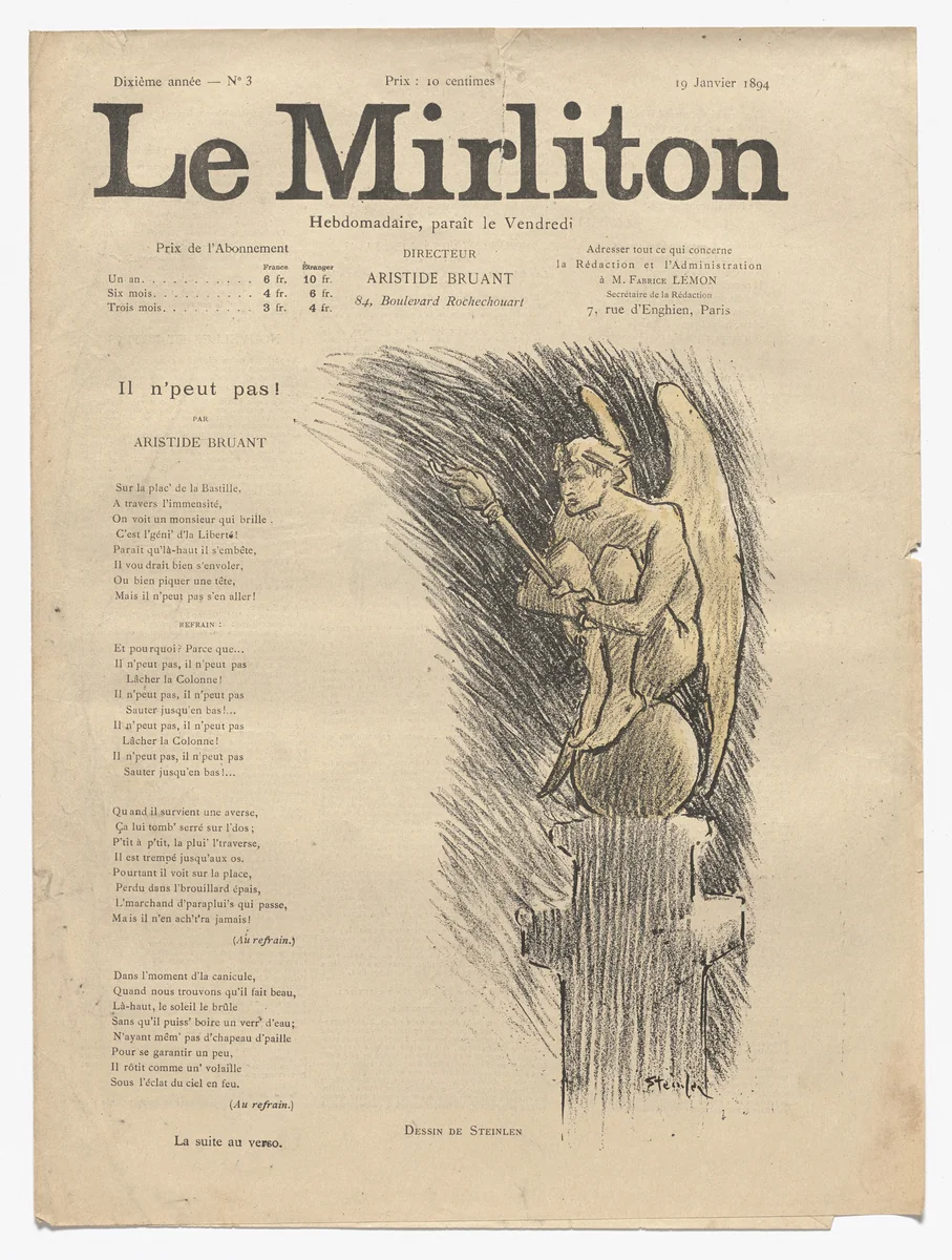 Le Mirliton, no. 3 by Théophile-Alexandre Steinlen, periodical, 1894