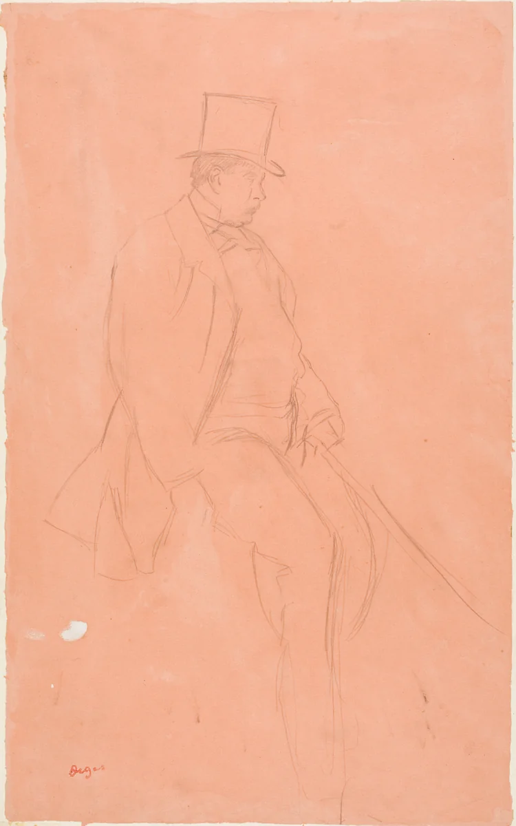 Gentleman Rider by Edgar Degas, drawing, 1866-1870