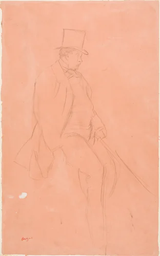 Gentleman Rider by Edgar Degas, drawing, 1866-1870