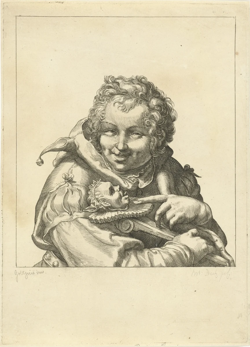 Nar met narrenstok by Barentie Willem Dietz, print, 1803-1864
