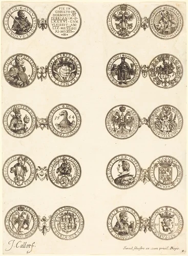 Coins [plate 4] by Jacques Callot, print, 1624-1634