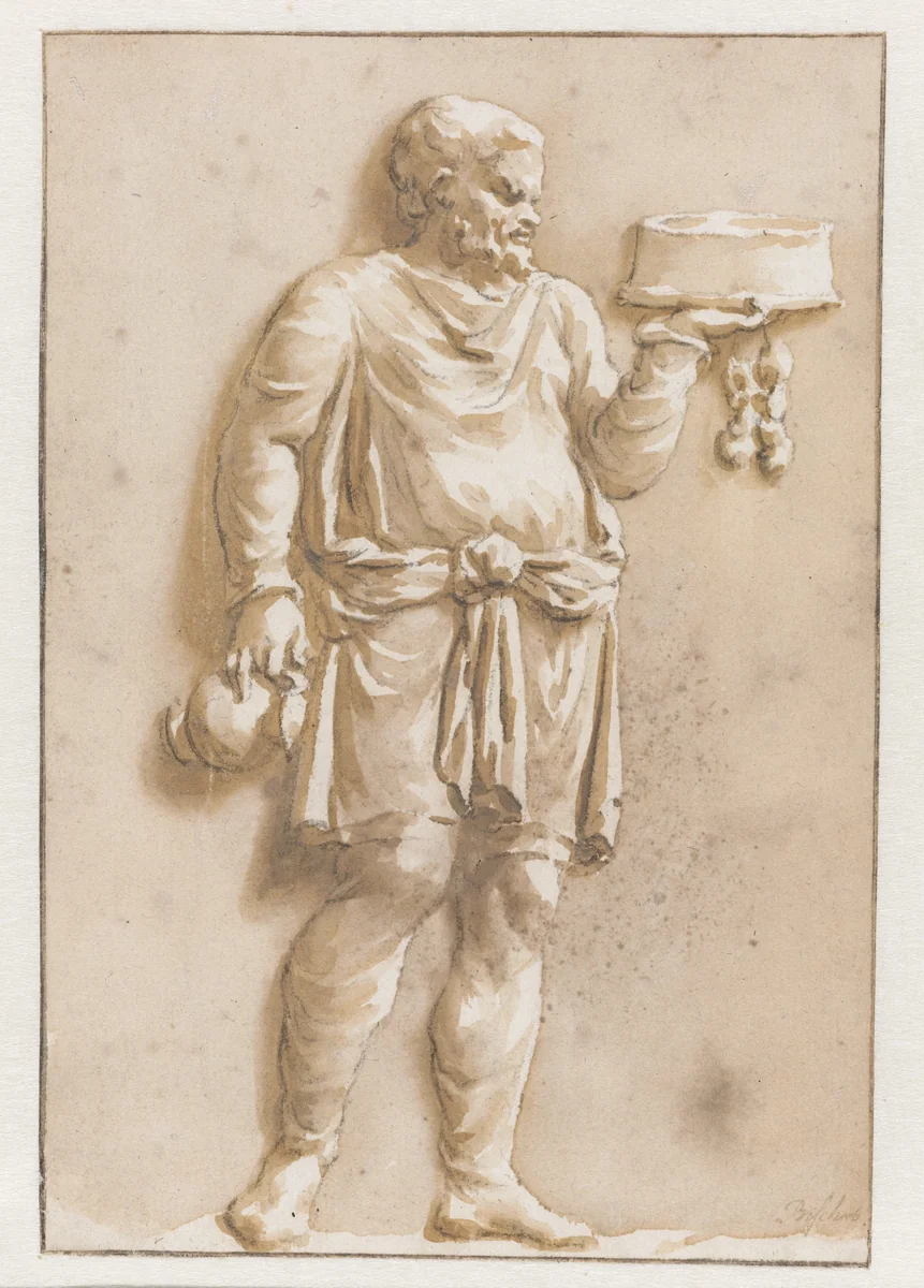 Offerdienaar by Jan de Bisschop, drawing, 1648-1671