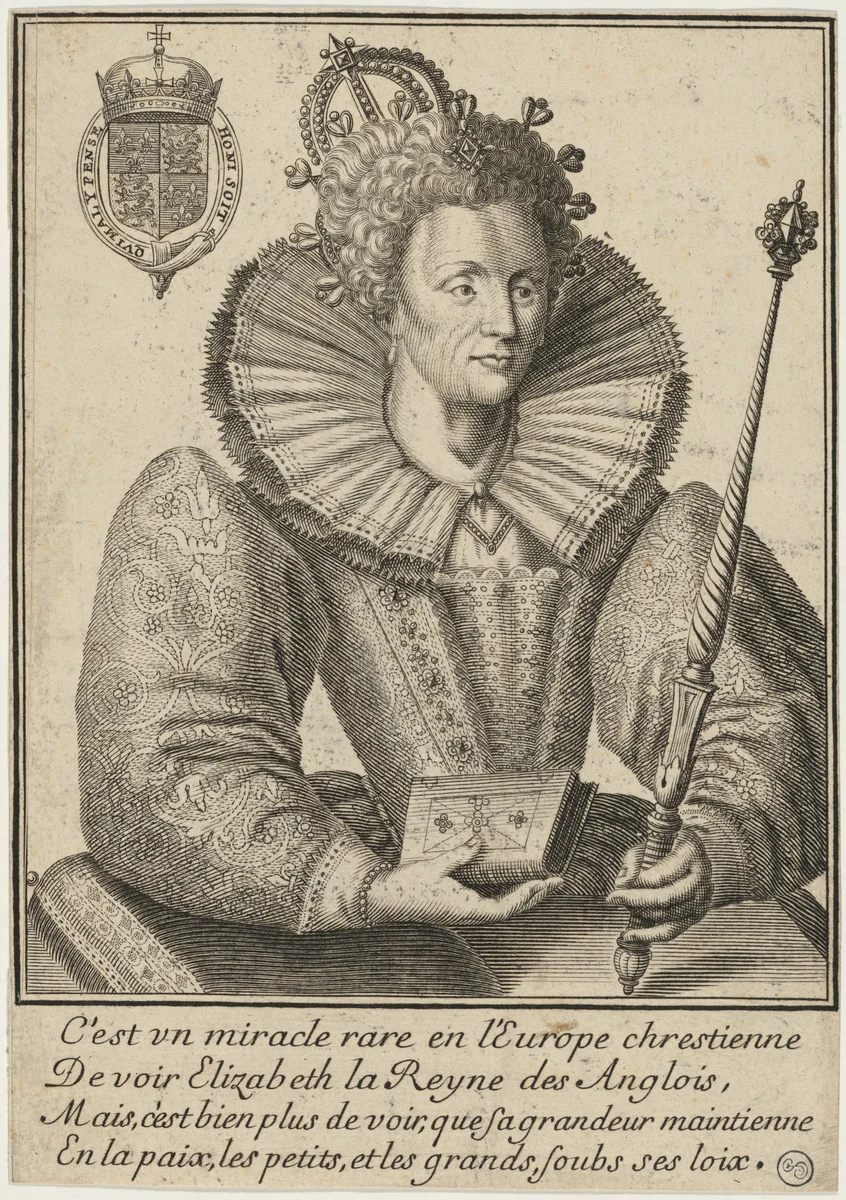 Queen Elizabeth by Crispijn van de Passe I, print, 1565-1637