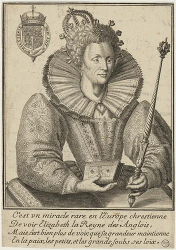 Queen Elizabeth by Crispijn van de Passe I, print, 1565-1637