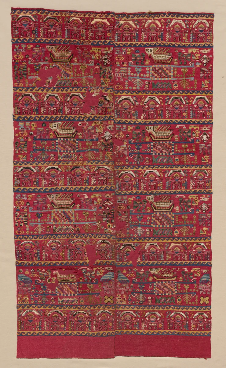 Two Tapestry-woven Panel Fragments by Unknown, textile, 1000-1469