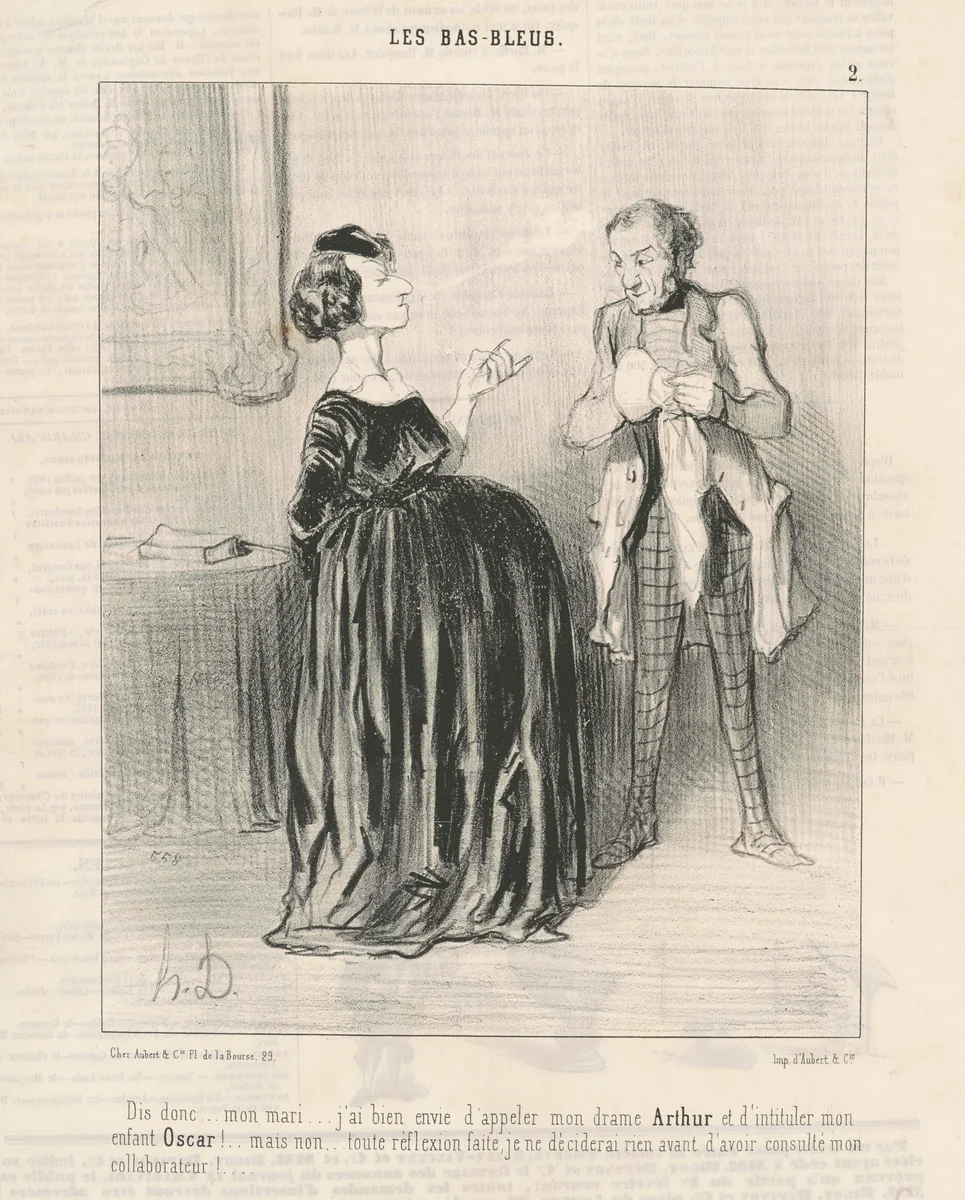 Dis donc ... mon mari ...j'ai bien envie d'appeler mon drama ... by Honoré Daumier, print, 1844
