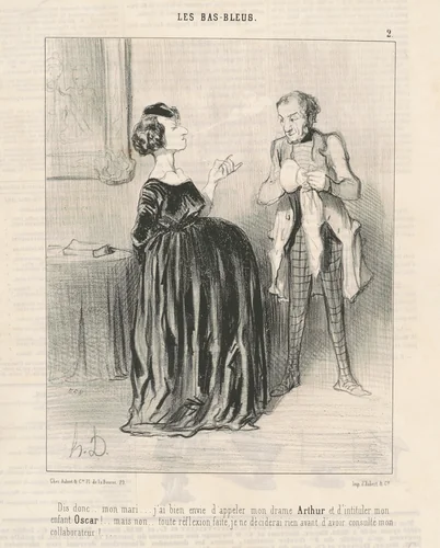 Dis donc ... mon mari ...j'ai bien envie d'appeler mon drama ... by Honoré Daumier, print, 1844