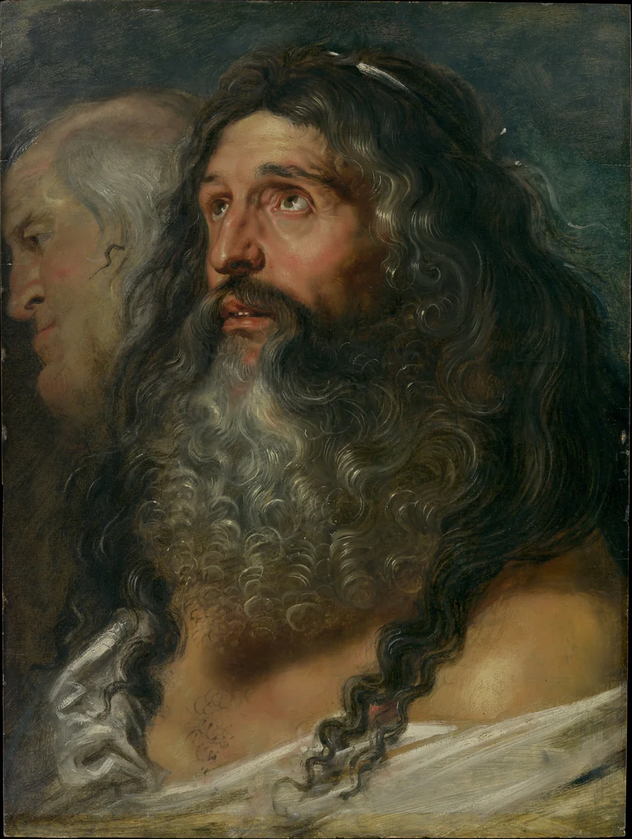 Study of Two Heads by Peter Paul Rubens, painting, 1604-1614