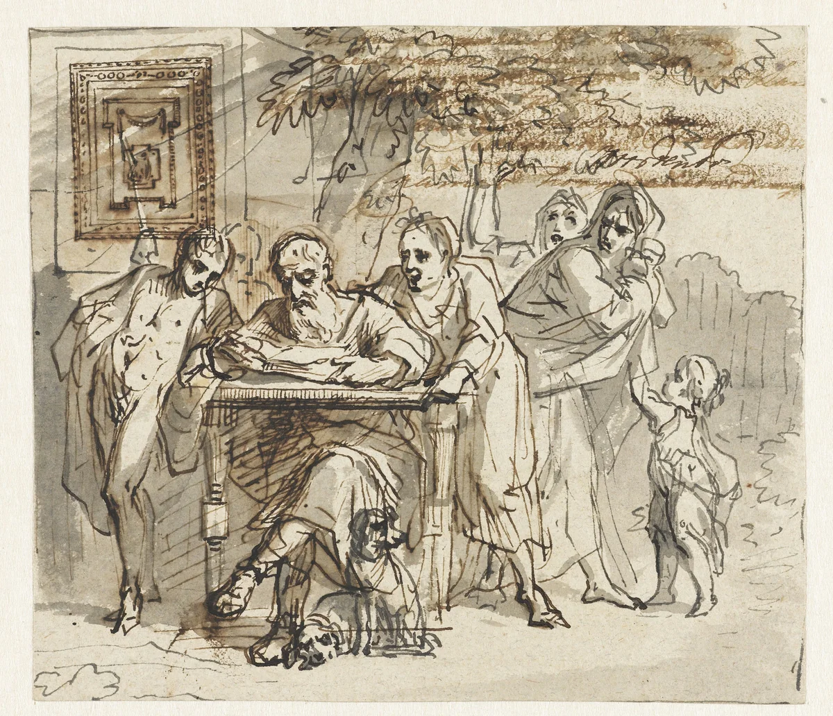 Allegorisch-mythologische scène by Jurriaan Andriessen, drawing, 1752-1819