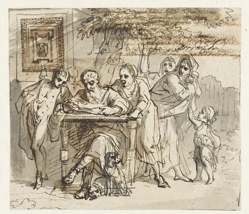 Allegorisch-mythologische scène by Jurriaan Andriessen, drawing, 1752-1819