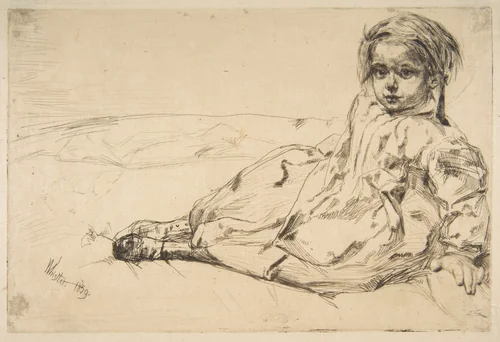 Bibi Valentin by James McNeill Whistler, print, 1859