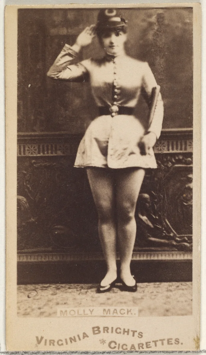 Molly Mack, from the Actors and Actresses series (N45, Type 1) for Virginia Brights Cigarettes by Allen & Ginter, photograph, 1885-1891