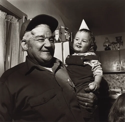 John Sabatine and Molly at Pat Sabatine's Eleventh Birthday, Martins Creek, Pennsylvania by Larry Fink, photograph, 1980