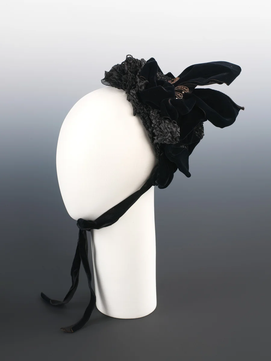 Evening bonnet by Healy, artwork, 1890-1894