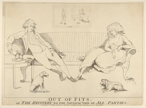 Out of Fits, or the Recovery to the Satisfaction of All Parties by George Townley Stubbs, print, 1786