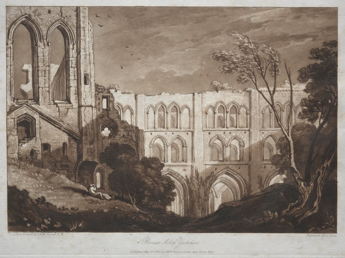 Liber Studiorum: Rivaux Abbey, Yorkshire by Joseph Turner, print