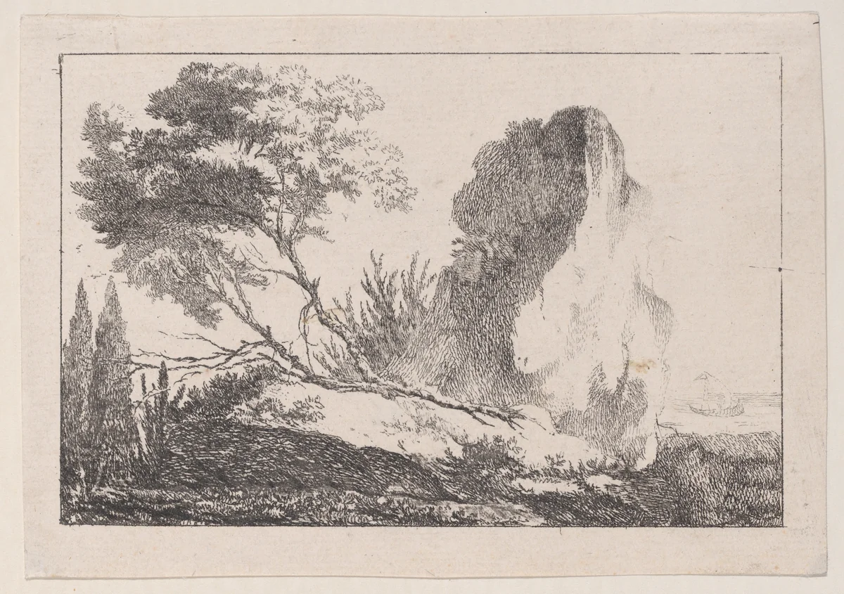 Landscape by Louis Philippe Joseph, print, 1740-1785