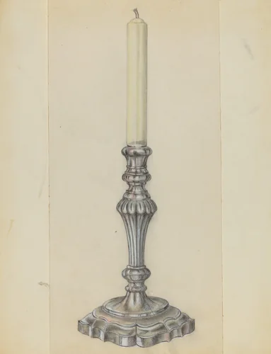 Silver Candlestick by Horace Reina, index of american design, 1936