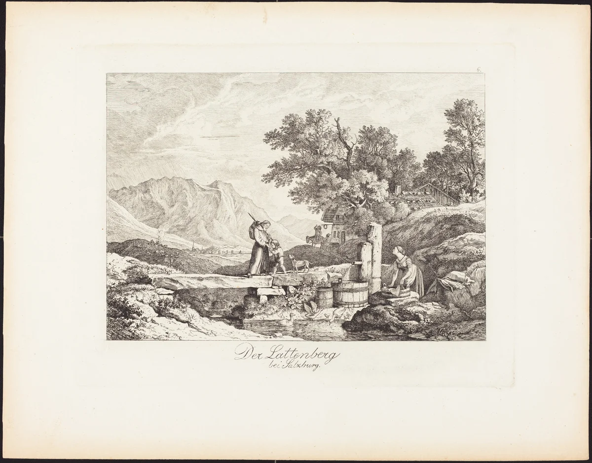 Der Lattenberg bei Salzburg (The Lattenberg near Salzburg) by Ludwig Richter, print, 1830