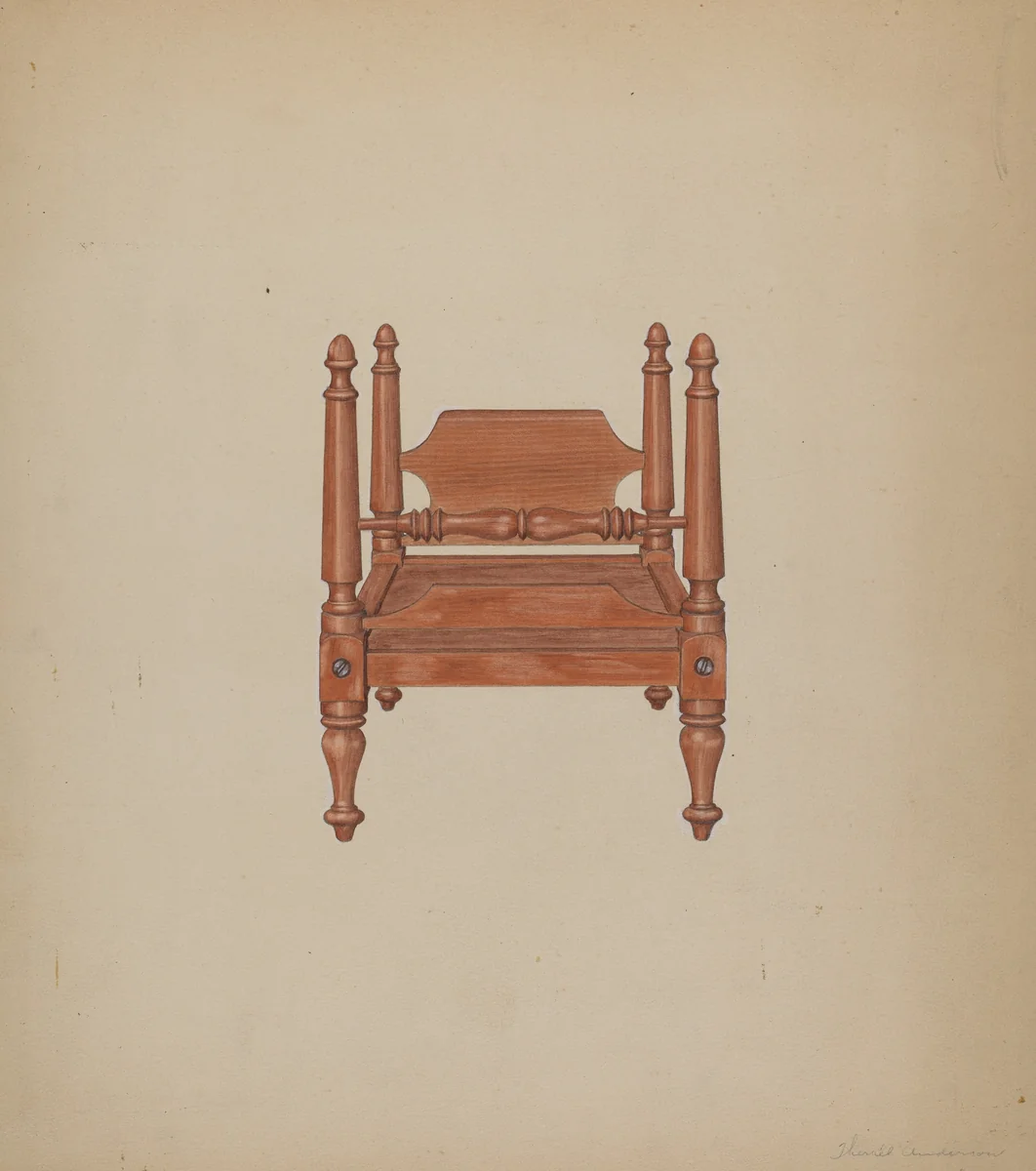 Doll Bed by Therkel Anderson, index of american design, 1938