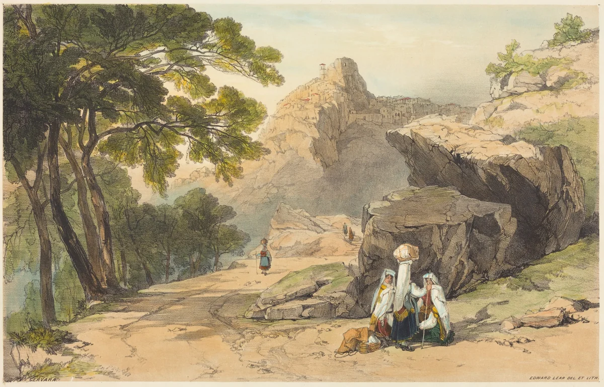 Cervara by Edward Lear, print, 1812-1888